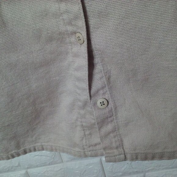 Vintage 80s L.L. Bean Coolweave Shirt Top Lady-M Cotton ButtonUp SSL Vents Tan - Picture 8 of 16